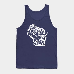 Wisconsin Nature Floral Design White Tank Top